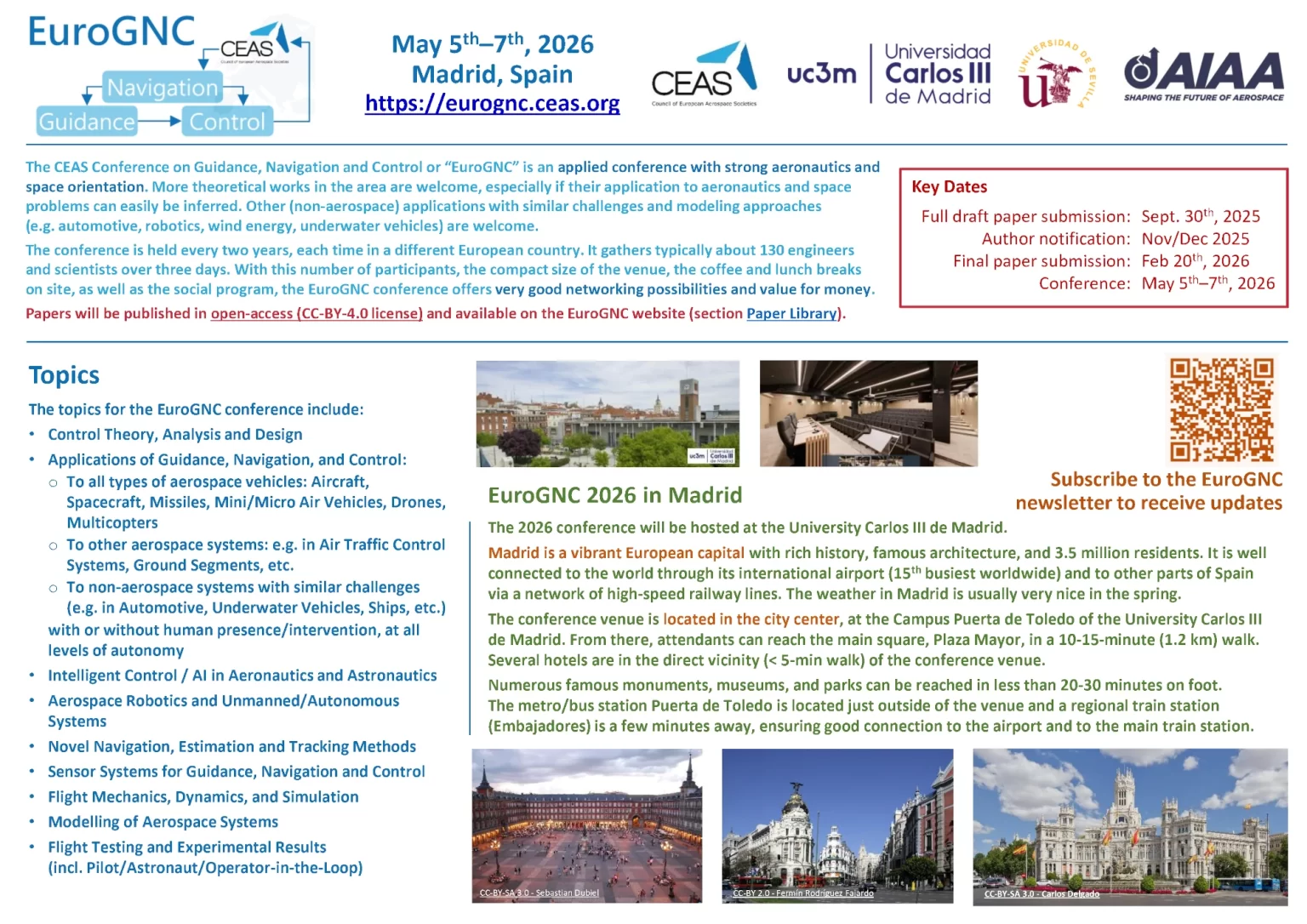 EuroGNC2026 - Madrid - Call for Paper (image)